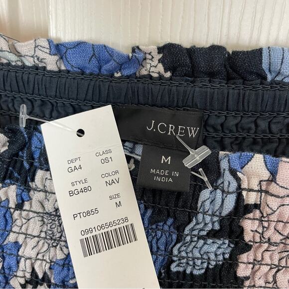 J. Crew Daydream Floral Smocked Midi Dress 100% Linen NWT - Picture 9 of 10